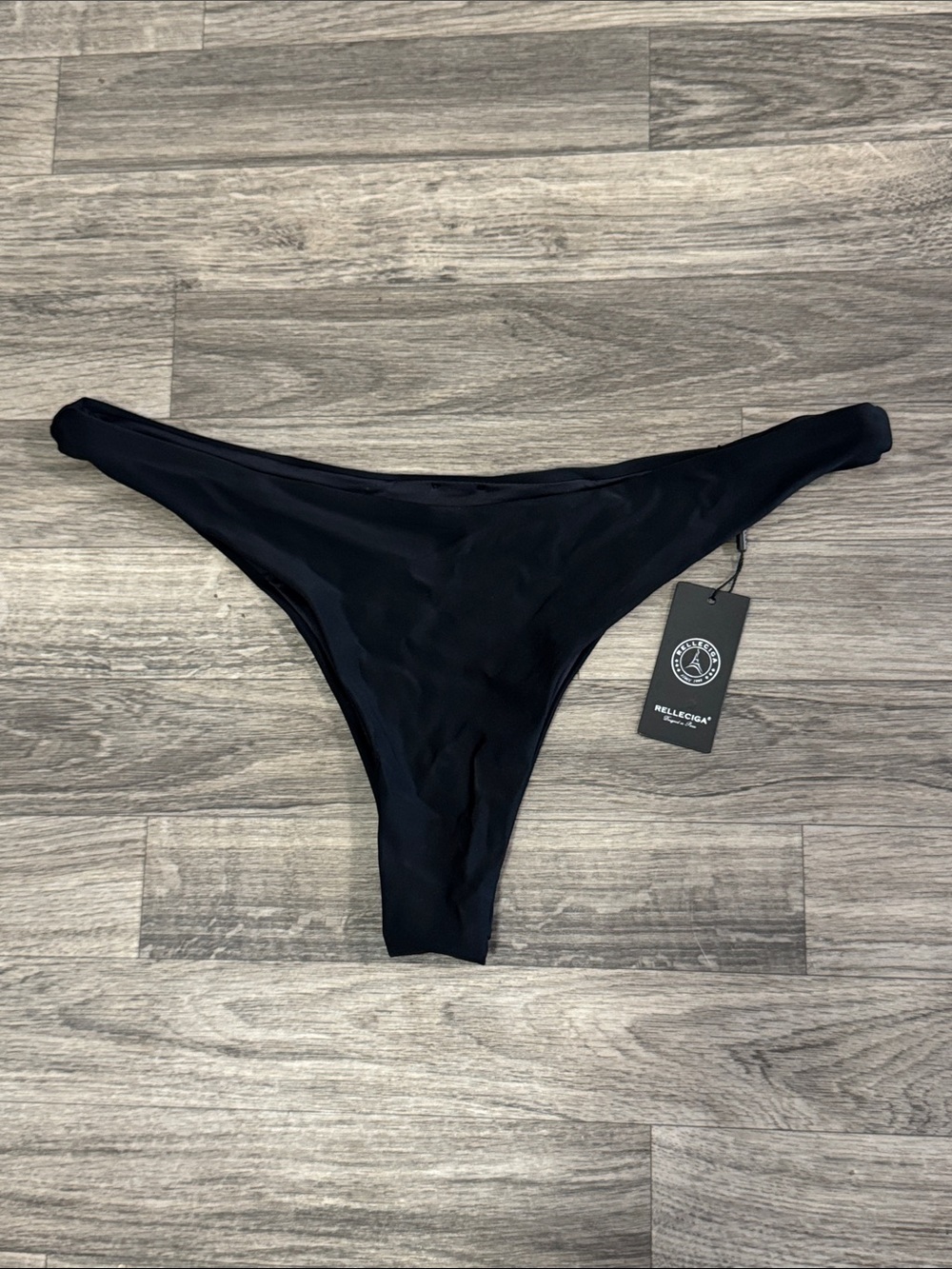 NWT Relleciga black bikini bottom women’s sz L